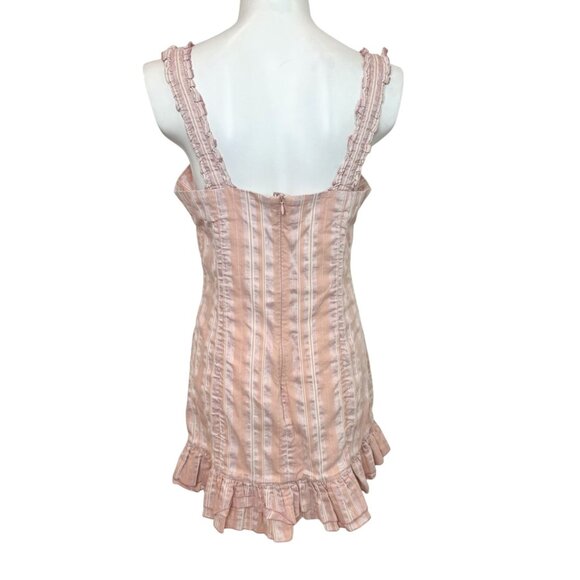 Alexis Brandy Dress Pink Striped Cotton -  Size L - Picture 6 of 8